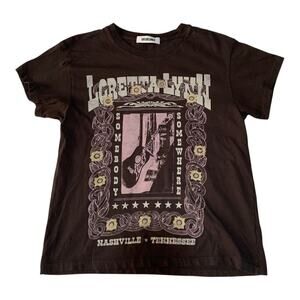 Daydreamer xs Loretta Lynn short sleeve brown shirt